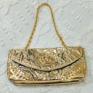 Baby Phat signature metallic gold clutch